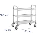 Wózek kelnerski cateringowy do serwowania 3 półki 73 x 38 cm do 81 kg Royal Catering