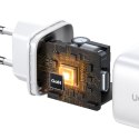 Szybka ładowarka sieciowa GaN 2x USB-C 45W QC PD biała UGREEN