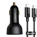 Szybka ładowarka samochodowa Superme USB USB-C PPS QC PD + kabel 1m czarny BASEUS