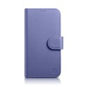 2w1 etui skórzany pokrowiec z klapką iPhone 14 Anti-RFID Wallet Case jasnofioletowy ICARER