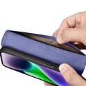 2w1 etui skórzany pokrowiec z klapką iPhone 14 Anti-RFID Wallet Case jasnofioletowy ICARER