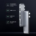 Rozdzielacz portów HUB MacBook Air Pro 2x USB-C HDMI 2x USB 3.0 SD TF PD szary UGREEN