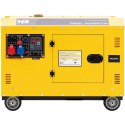 Agregat generator prądotwórczy diesel na kółkach 240/400 V 8500 W 10 kVA 30 l MSW