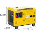 Agregat generator prądotwórczy diesel na kółkach 240/400 V 8500 W 10 kVA 30 l MSW