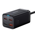 Szybka ładowarka sieciowa GaN3 Pro 2x USB-C / 2x USB 65W PD QC + kabel USB-C 1m czarny BASEUS