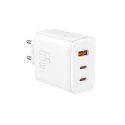 Ładowarka sieciowa GaN Cube Pro 65W 2x USB-C USB-A biała BASEUS