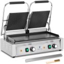 Grill kontaktowy podwójny z płytą gładką i ryflowaną 48 x 23 cm 3600 W Royal Catering