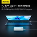 Powerbank Adaman2 10000mAh z wyświetlaczem cyfrowym 2x USB-A / 1x USB-C 30W biały BASEUS