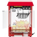 Maszyna urządzenie do prażenia popcornu retro TEFLON 1600 W 5-6 kg/h - czerwona Royal Catering