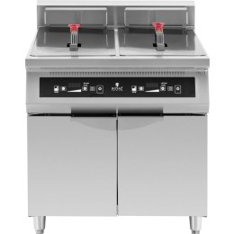 Frytownica indukcyjna podwójna z szafką 2 x 30 l 60-190 C 380 V 20000 W Royal Catering